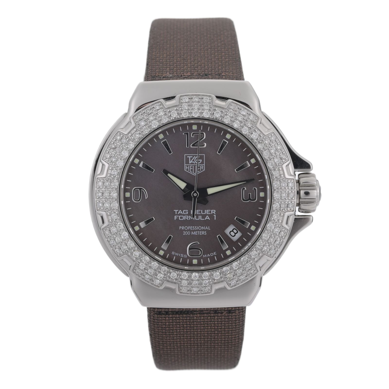 Tag Heuer Formula 1 Diamond Wac1217 Brown Mother Of Pearl Dial 37mm Ladies Watch